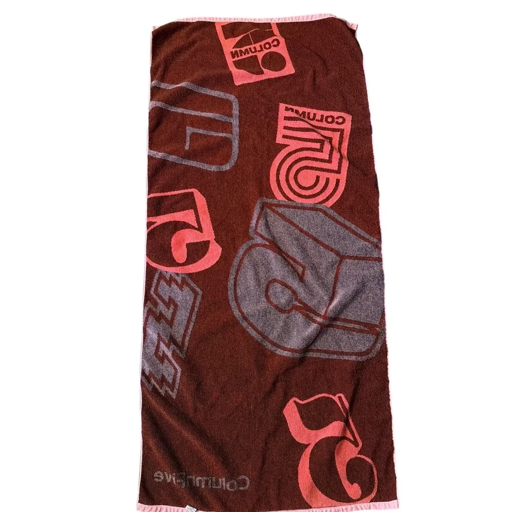 Column Five Pink Large Graphic Beach Towel 100% Cotton Made in USA